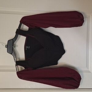 Windsor black maroon off the shoulder crop top